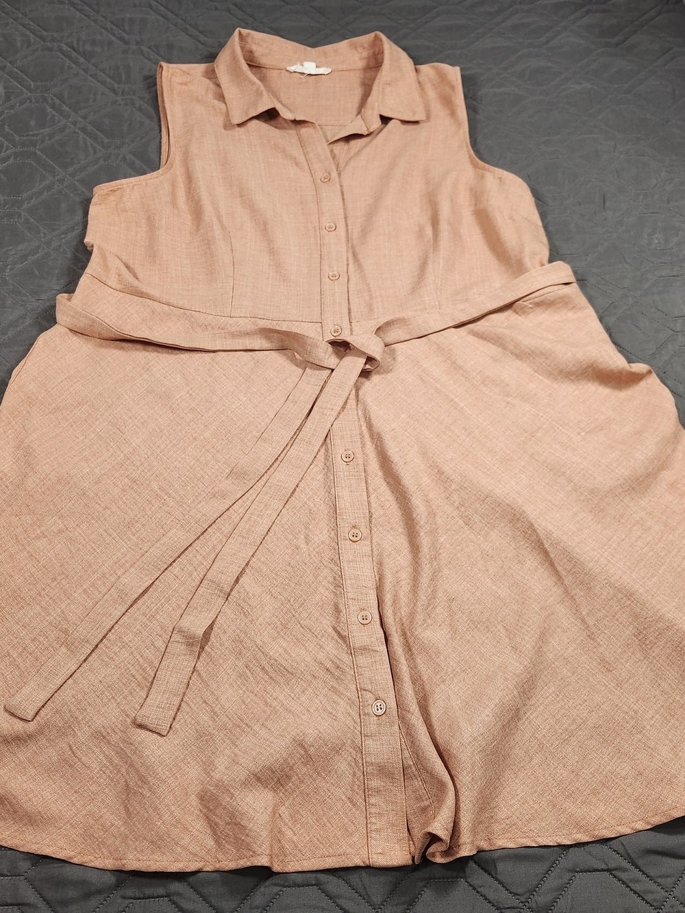 Zoey & Leelo sleeveless button-down shirt dress terracotta/peach color Size XL